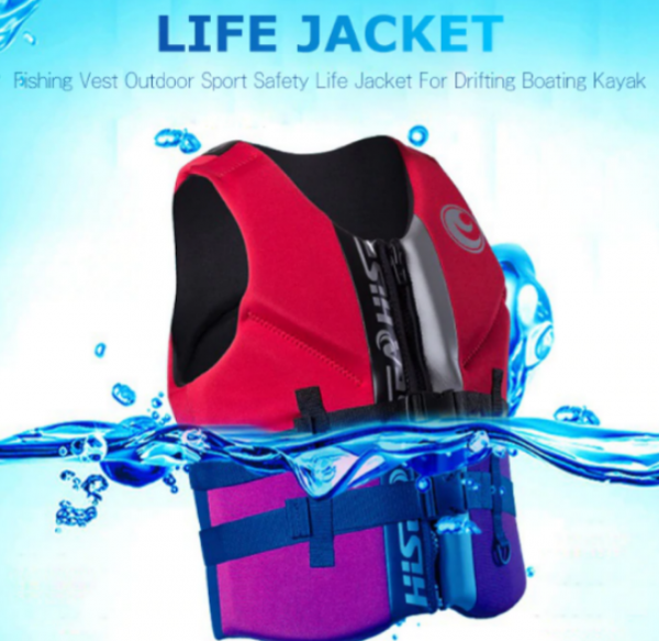Neoprene Life Jacket Adult Fishing Surf Drifting Safety Life Vest