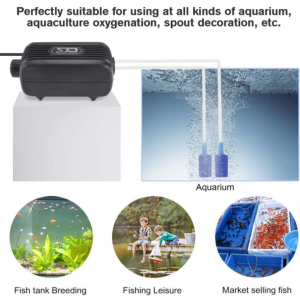 Aquarium Air Pump Fish Tank Oxygen Pump with 2 Air Stone - Image 4