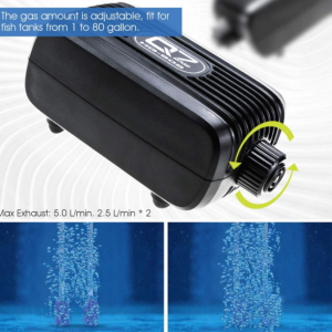 Aquarium Air Pump Fish Tank Oxygen Pump with 2 Air Stone - Image 7