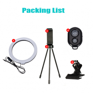 Selfie Ring Light, 6" LED Ring Light with Tripod Stand - Image 3