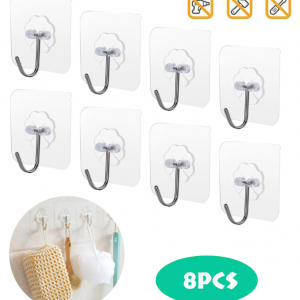 Nano-Glue Kitchen Bathroom Hanger Hook 8PCS - Image 7