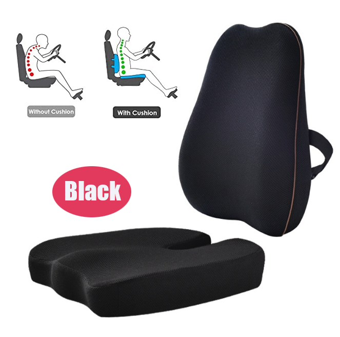 ObusForme© Side to Side Lumbar Lower Back Support Cushion with Massage