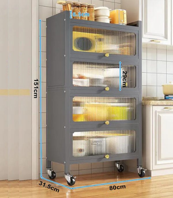 Kitchen Baker's Rack with Flip Door Cabinet, 5-Tier Microwave Stand with  Pegboard Accessories, Large Metal Storage Shelves for Garage Pantry Home