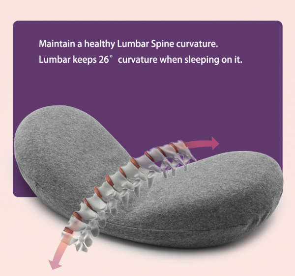 Curvature clearance lumbar pillow