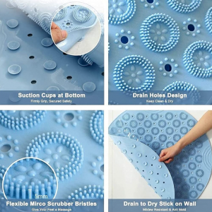 Shower Mat Round Shower Mat PVC Bathroom Mat 55cm - Image 3