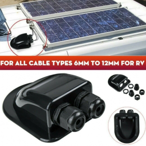 Solar Panel Roof Top Double Cable Entry Gland Box Black/White - Image 7