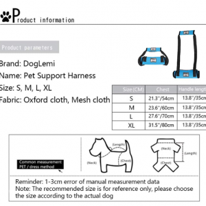 Dog Lift Support Harness, Adjustable Dog Lifting Harness - Image 6