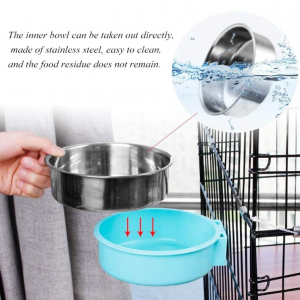 Crate Dog Bowl,Crate chick Bow, Hanging Pet Cage Bowl Food & Water Feeder 2 Pcs - Image 3