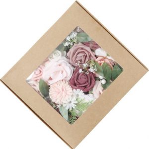 Roses Artificial Flowers Dusty ROSE Bouquets Box Set - Image 6