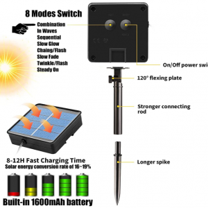 Solar Rope Light 12m, Powered String Lights 12m Fairy Lights Outdoor - Image 6
